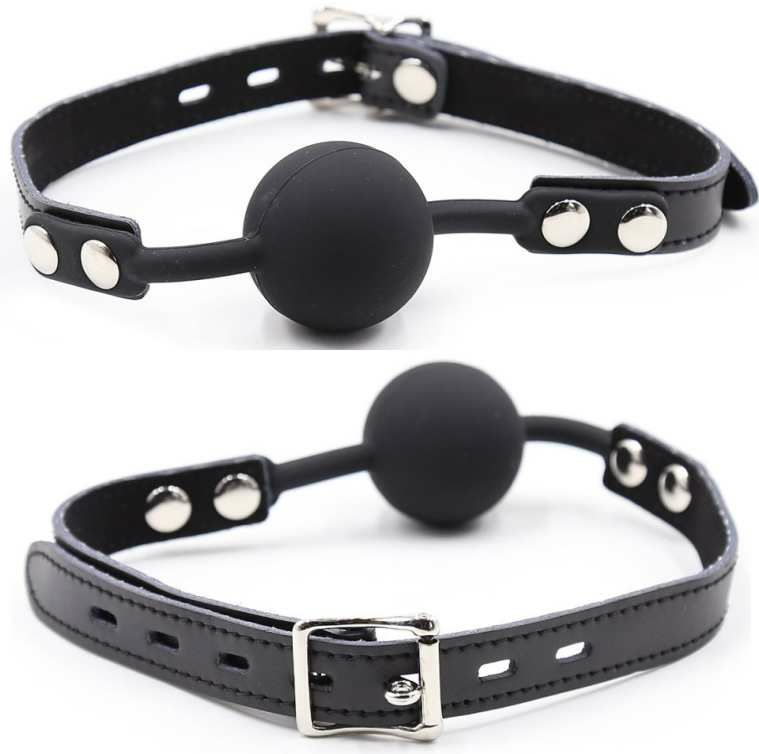 OHMAMA FETISH - MORDAÇA EM SILICONE COM CORREIA EM PELE (INCLUI CADEADO)