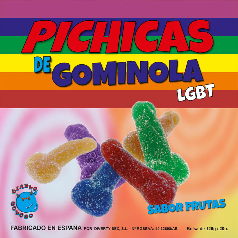 PRIDE - MINI PÉNIS DE GOMINOLA FRUTAS COM AÇÚCAR LGBT