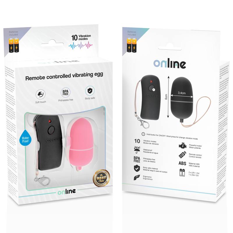 ONLINE - OVO VIBRADOR COM CONTROLO REMOTO ROSA
