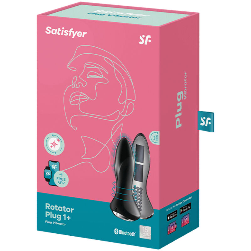 SATISFYER - ROTATOR PLUG 1+ VIBRADOR ANAL APP VERMELHO