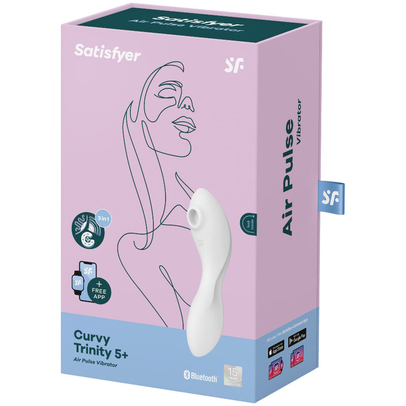 SATISFYER - CURVY TRINITY 5 STIMULATOR AND VIBRATOR WITH APP WHITE