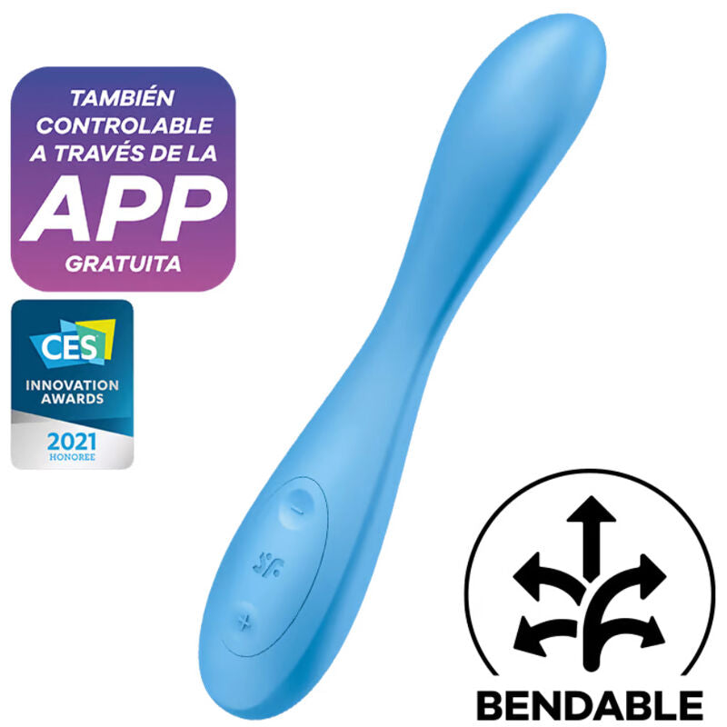 SATISFYER - G-SPOT FLEX 4+ VIBRADOR MULTIFUNÇÕES COM APP AZUL