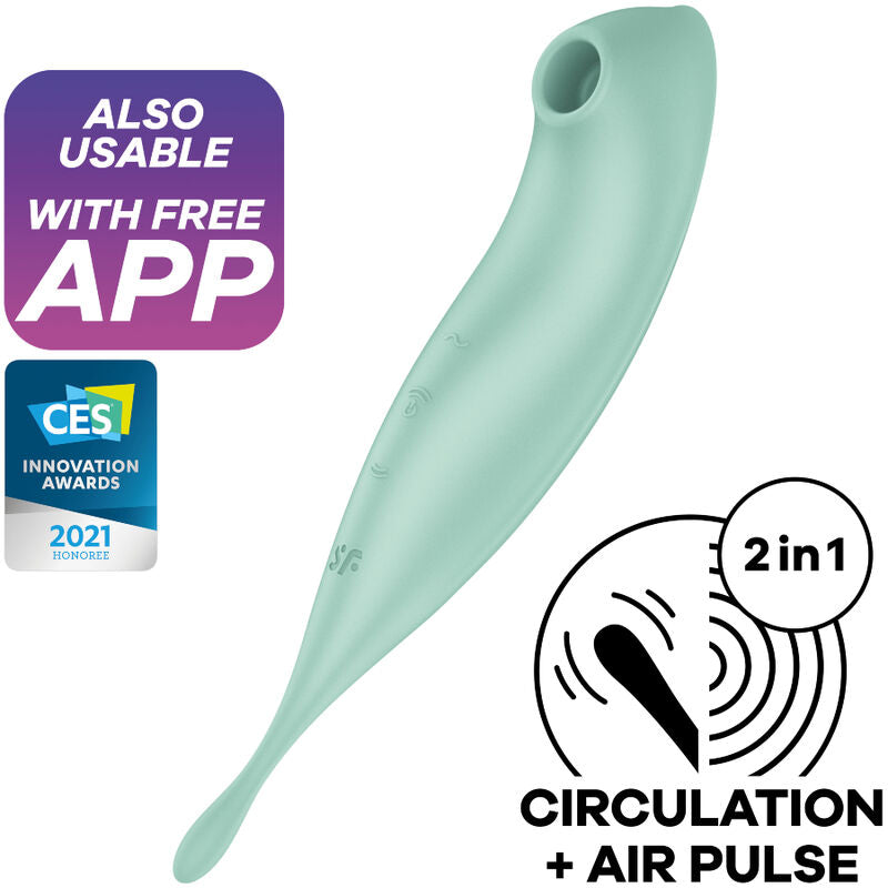 SATISFYER - TWIRLING PRO+ STIMULATOR AND VIBRATOR WITH RED APP