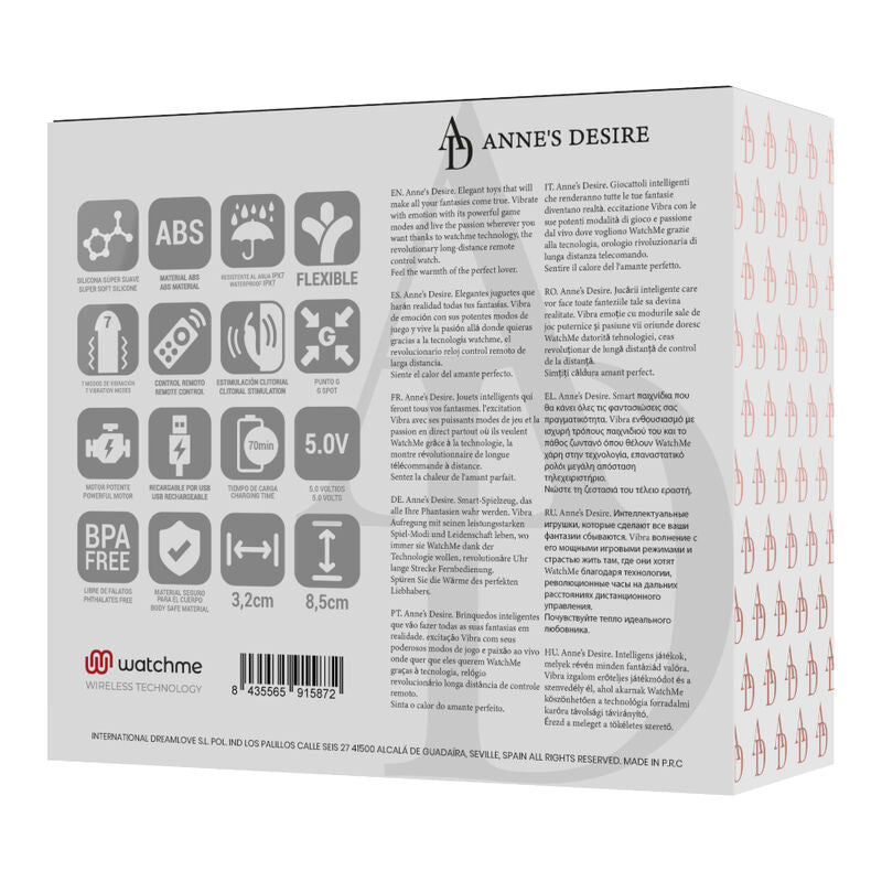 ANNE'S DESIRE - DUAL PLEASURE WITH WATCHME TECHNOLOGY BLACK