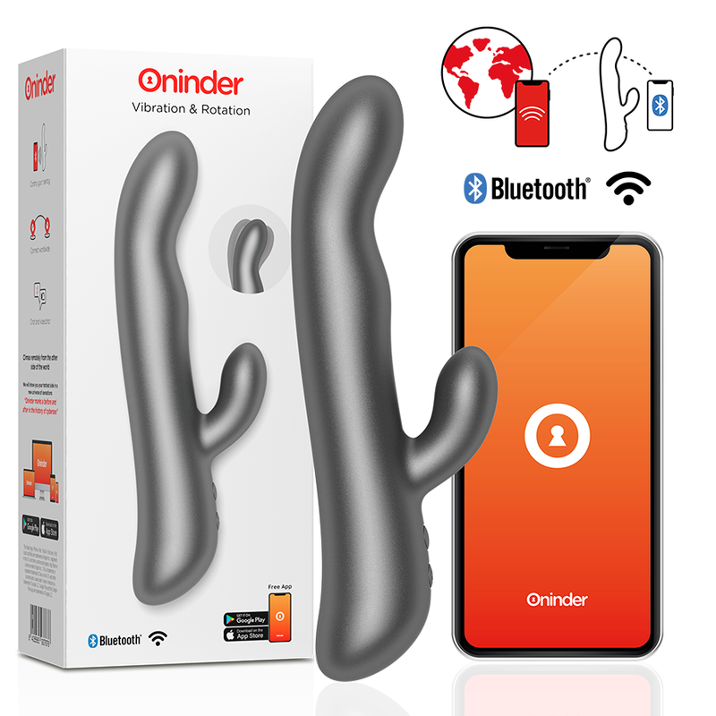 ONINDER - OSLO VIBRADOR COM VIBRAÇÃO E ROTAÇÃO ROSA - APP GRATUITA