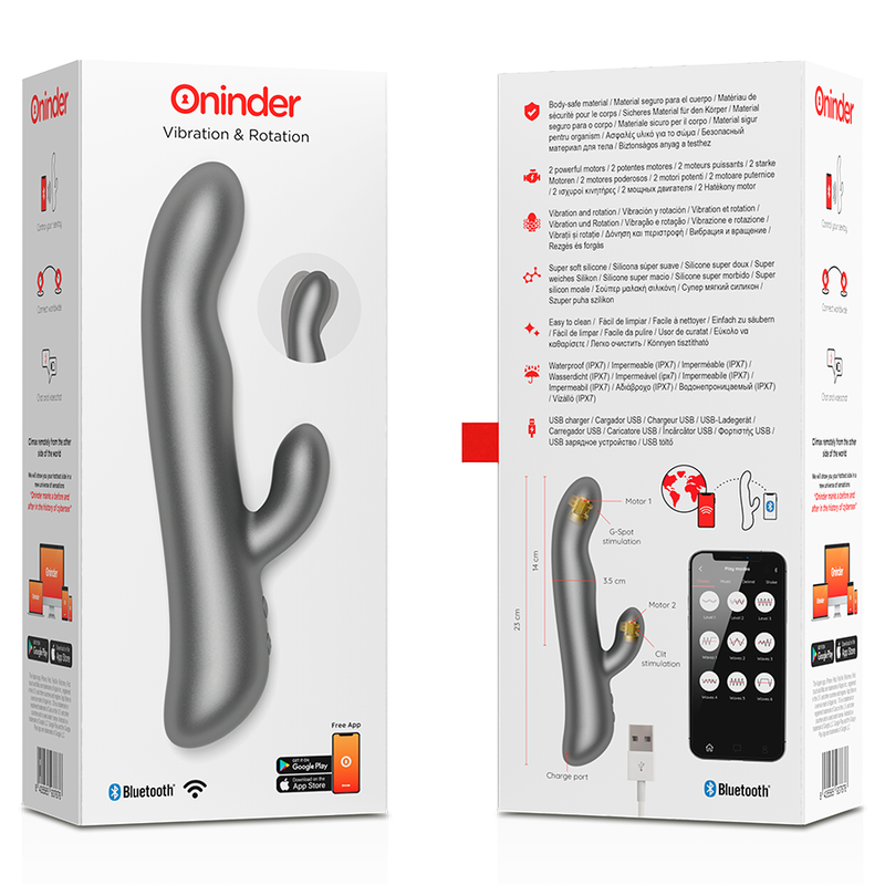 ONINDER - OSLO PINK VIBRATING AND ROTATION VIBRATOR - FREE APP