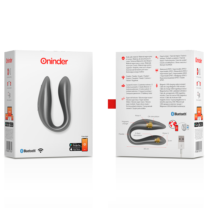 ONINDER - LISBON G-SPOT &amp; CLITORIS STIMULATOR BLACK - FREE APP