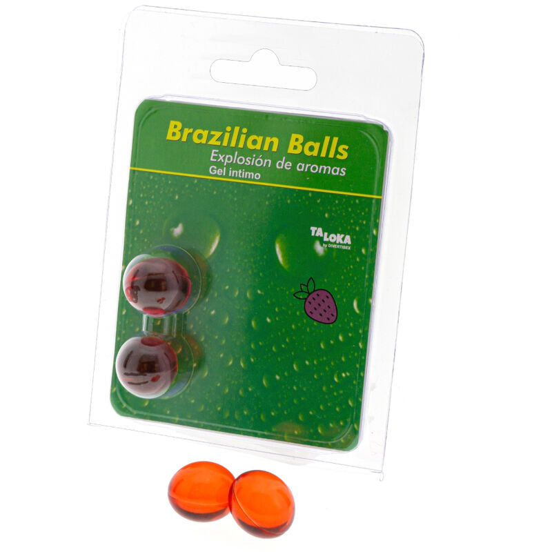 TALOKA - BRAZILIAN BALLS GEL ÍNTIMO MORANGO 2 BOLAS