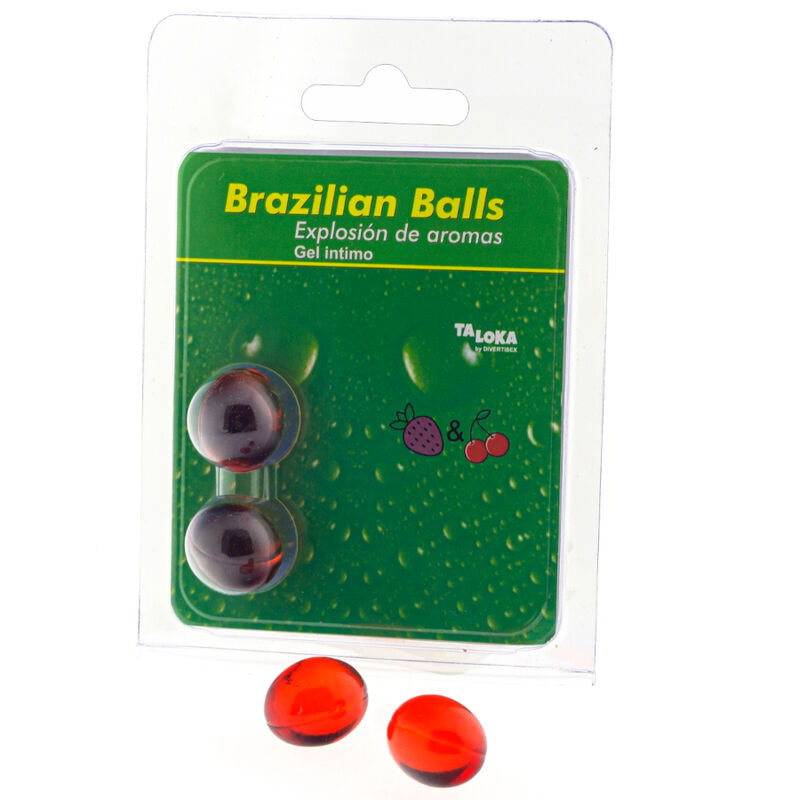 TALOKA - BRAZILIAN BALLS GEL ÍNTIMO MORANGO & CEREJA 2 BOLAS