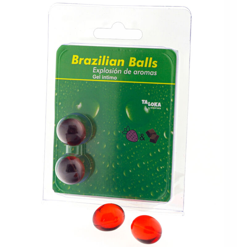 TALOKA - BRAZILIAN BALLS GEL ÍNTIMO MORANGO & CHOCOLATE 2 BOLAS