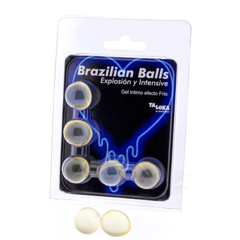 TALOKA - BRAZILIAN BALLS GEL EXCITANTE EFEITO FRIO E VIBRAÇÃO 5 BOLAS