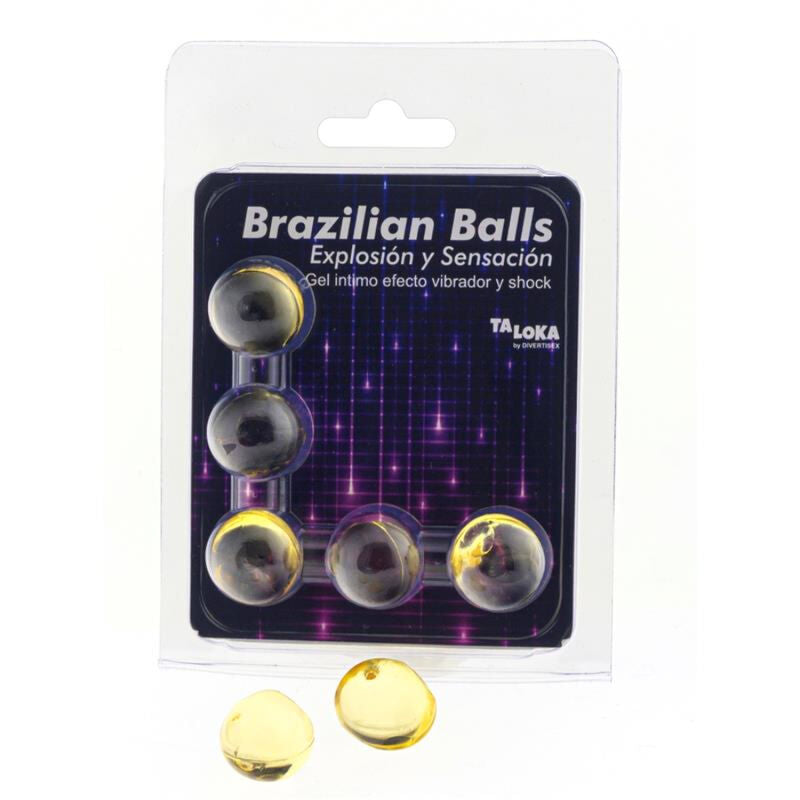 TALOKA - BRAZILIAN BALLS GEL EXCITANTE EFEITO VIBRAÇÃO & SHOCK 5 BOLAS