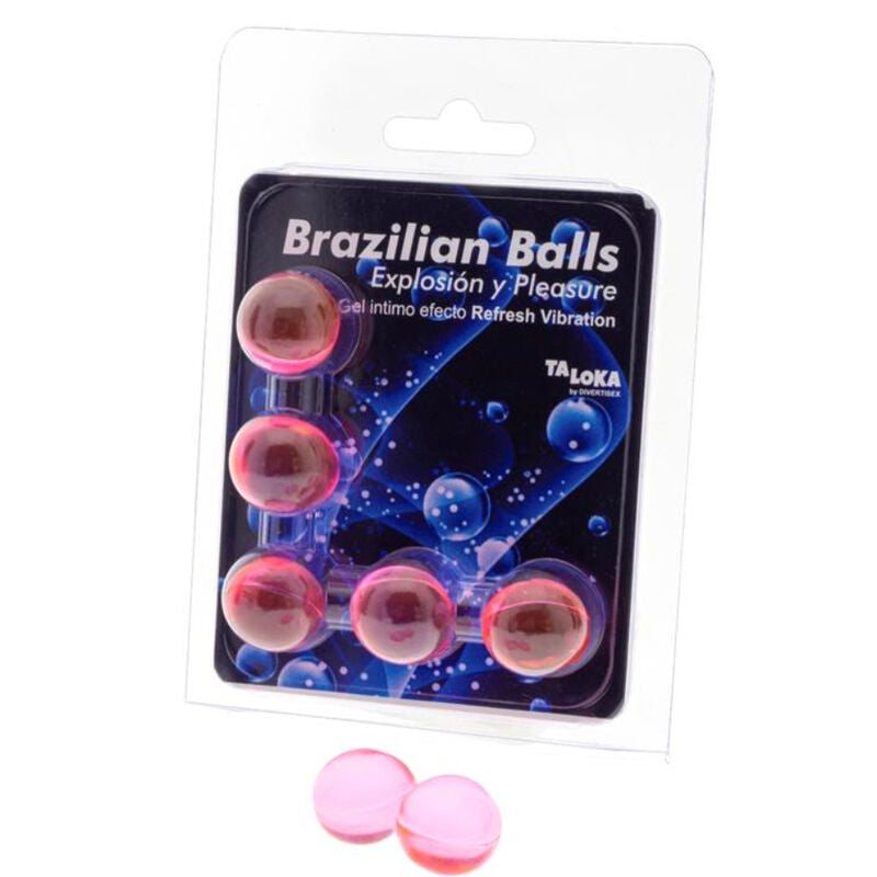 TALOKA - BRAZILIAN BALLS GEL EXCITANTE EFEITO VIBRAÇÃO REFRESCANTE 5 BOLAS