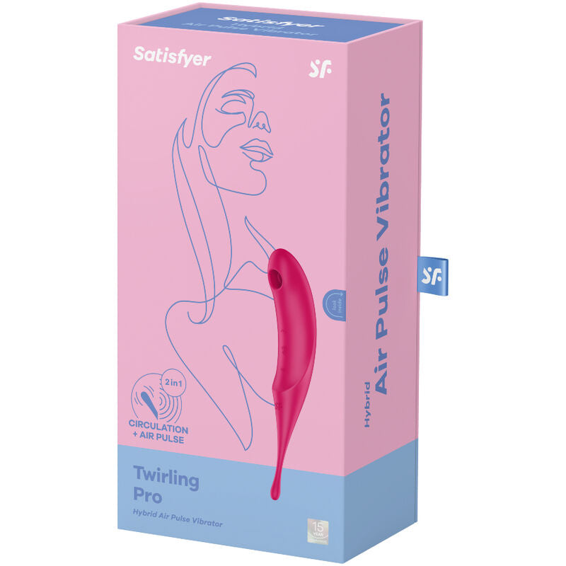 SATISFYER - ESTIMULADOR E VIBRADOR DE PULSO TWIRLING PRO AIR AZUL