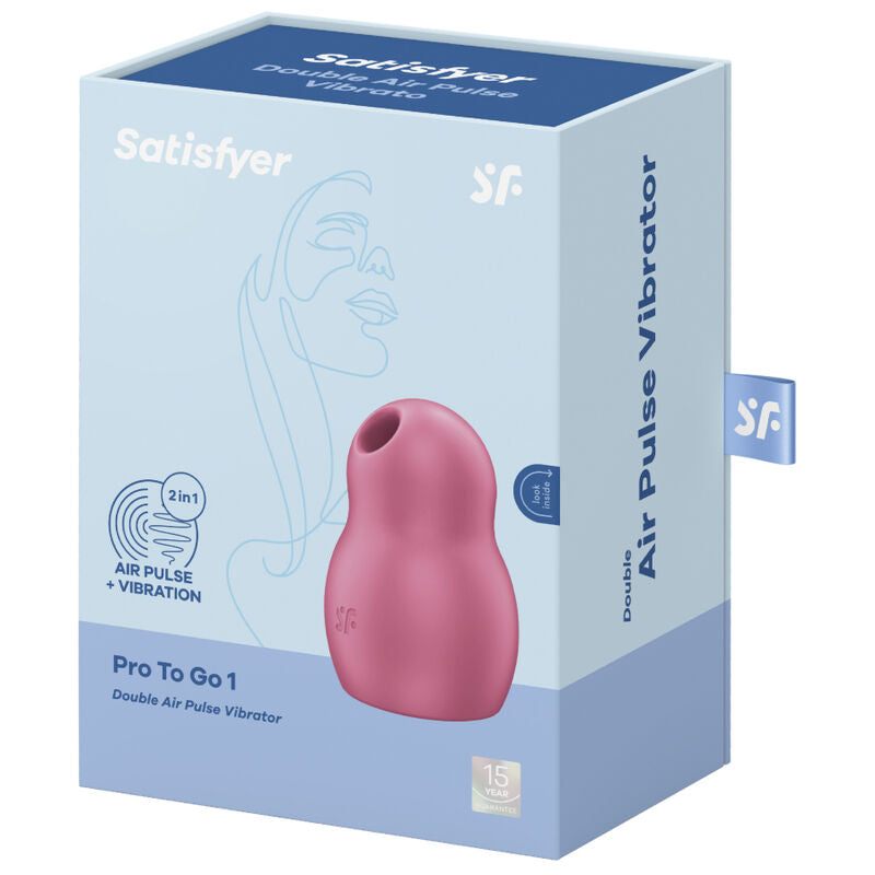 SATISFYER - PRO TO GO 1 ESTIMULADOR E VIBRADOR DE PULSO DE AR DUPLO AZUL