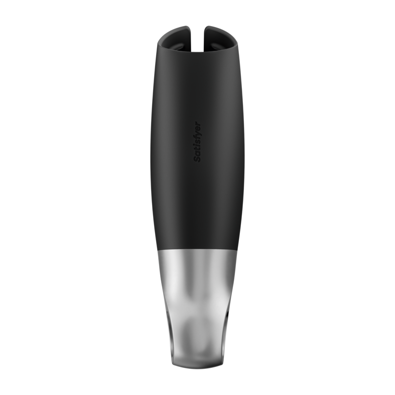 SATISFYER - POWER MASTURBADOR PRETO E PRATEADO