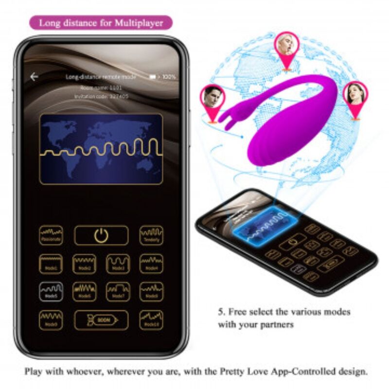 PRETTY LOVE - CATALINA MASSAGEADOR COM APP GRATUITA ROXO
