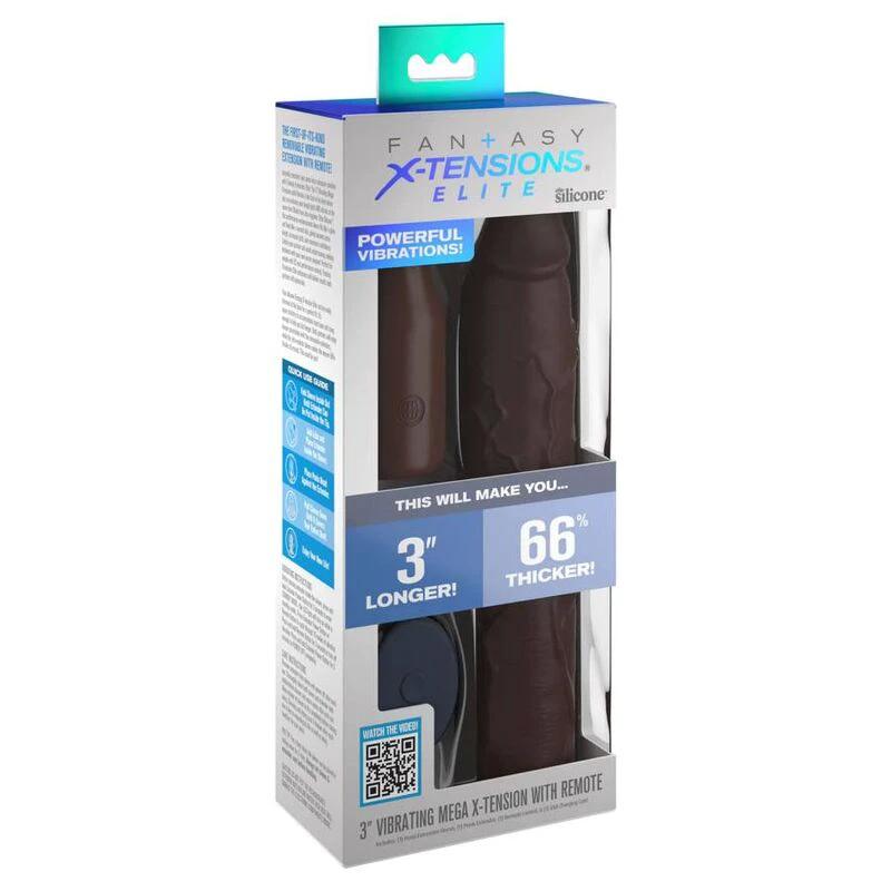 Extensão Vibratória Removível Com Controle Remoto Para Pénis 22,86 Cm E Plug 7,62 Cm - Sex Shop Sexy