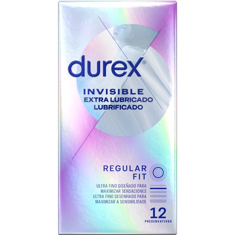 DUREX - INVISIBLE EXTRA LUBRIFICADO 12 UNIDADES - Sex Shop Sexy