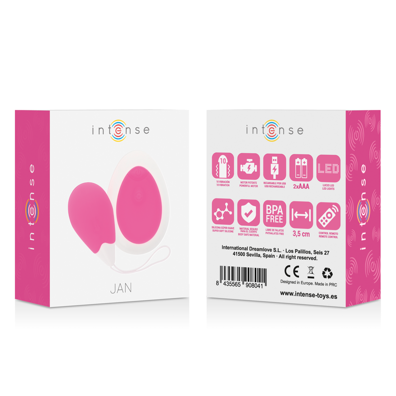 INTENSE - JAN OVO VIBRADOR CONTROLO REMOTO ROSA