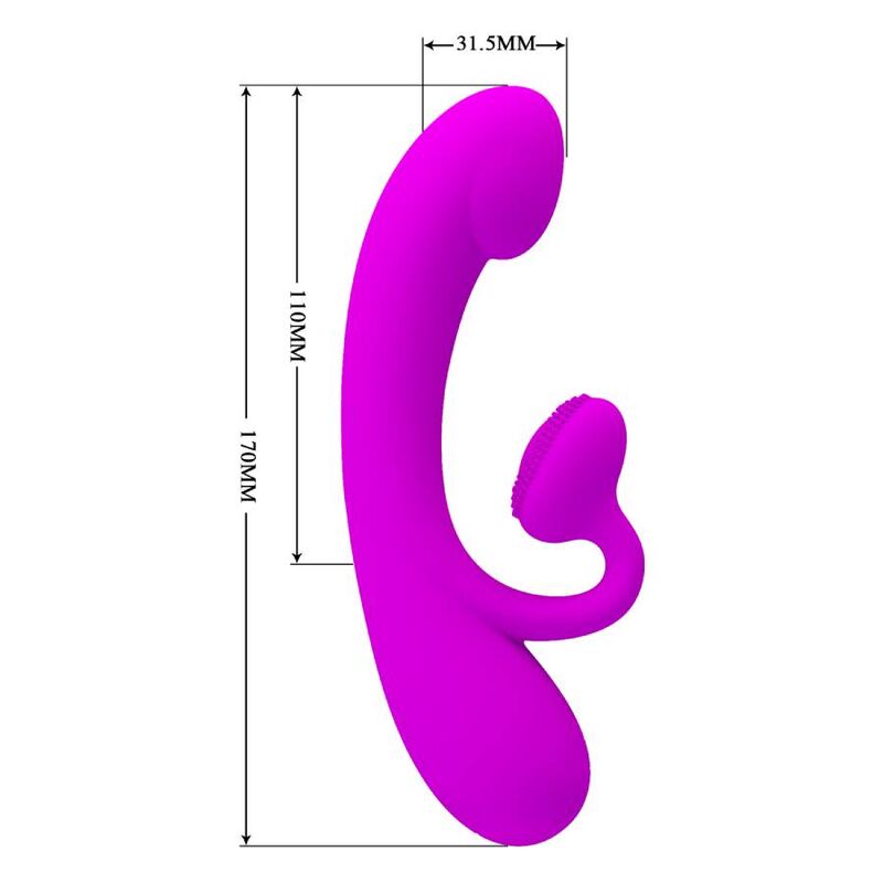 PRETTY LOVE - SINCERE VIBRADOR E ONDAS ESTIMULADORAS DE CLÍTORIS EM SILICONE ROXO