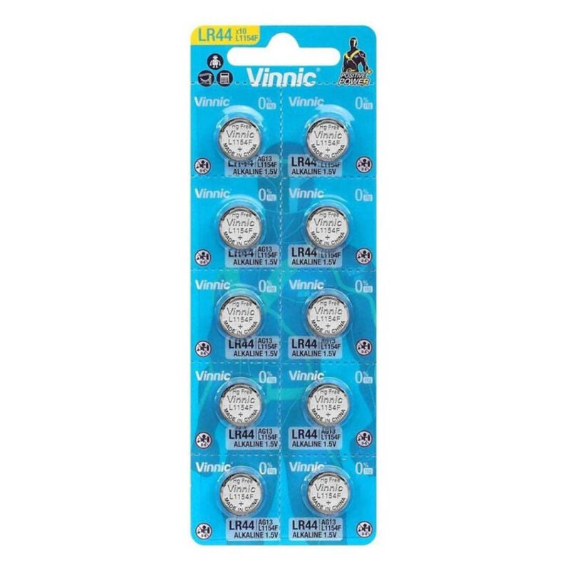 Vinnic - Bateria Botão Alcalina Ag13 L1154F Lr44 Blister*10