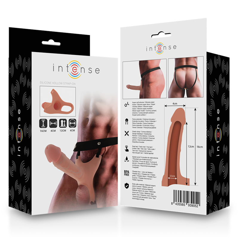 INTENSE - ARNÊS OCO COM DILDO EM SILICONE 16 X 3.5 CM