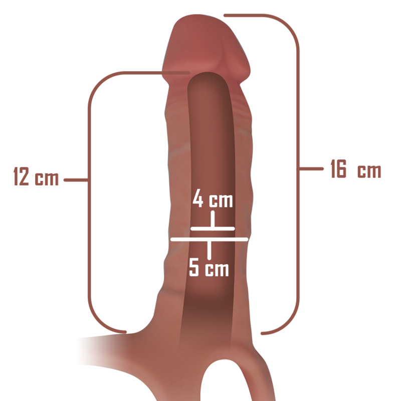 INTENSE - ARNÊS OCO COM DILDO EM SILICONE 16 X 3.5 CM