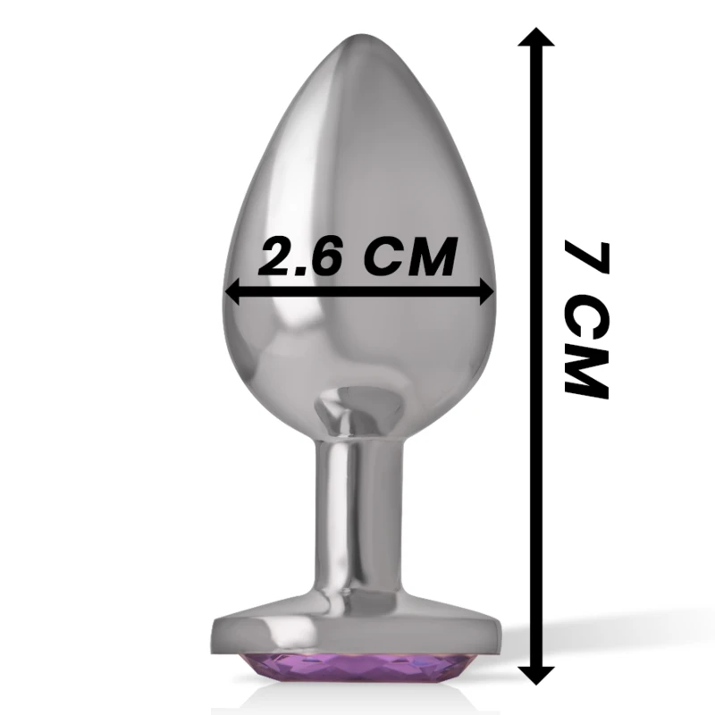 PLUG ANAL METAL ALUMÍNIO COM CRISTAL - Sex Shop Sexy