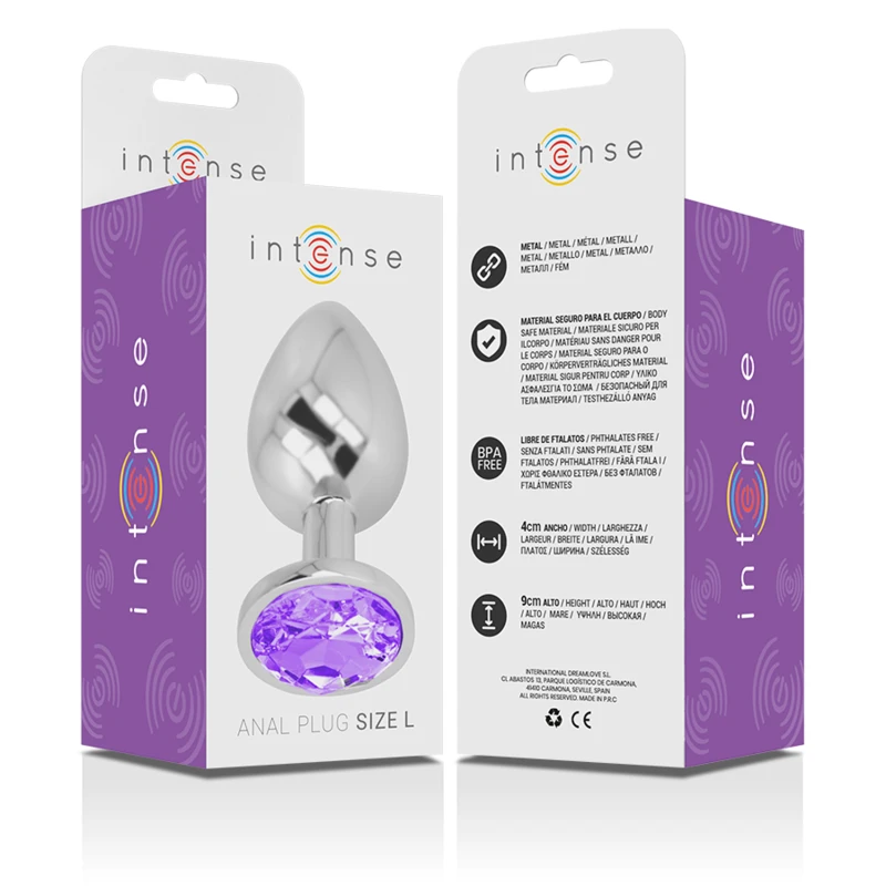 PLUG ANAL METAL ALUMÍNIO COM CRISTAL VIOLETA - Sex Shop Sexy
