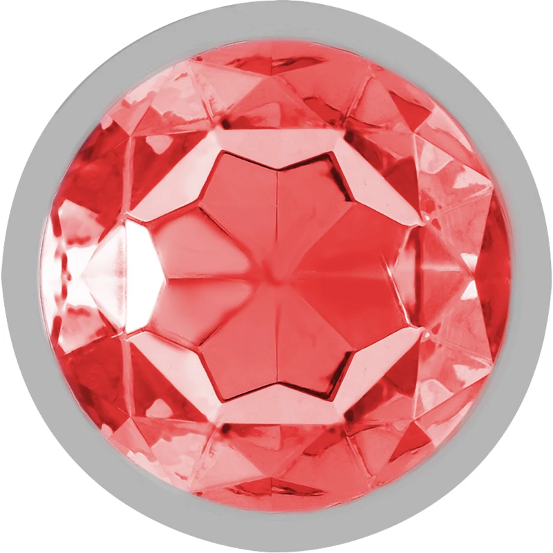 PLUG ANAL METAL ALUMÍNIO COM CRISTAL VERMELHO - Sex Shop Sexy