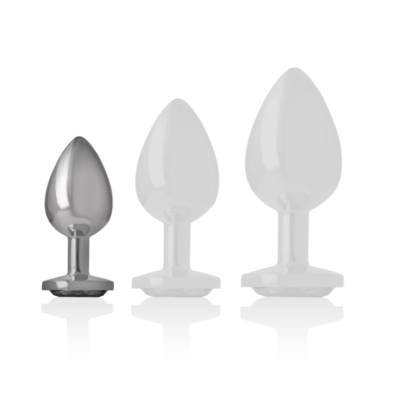 PLUG ANAL METAL ALUMÍNIO COM CRISTAL - Sex Shop Sexy