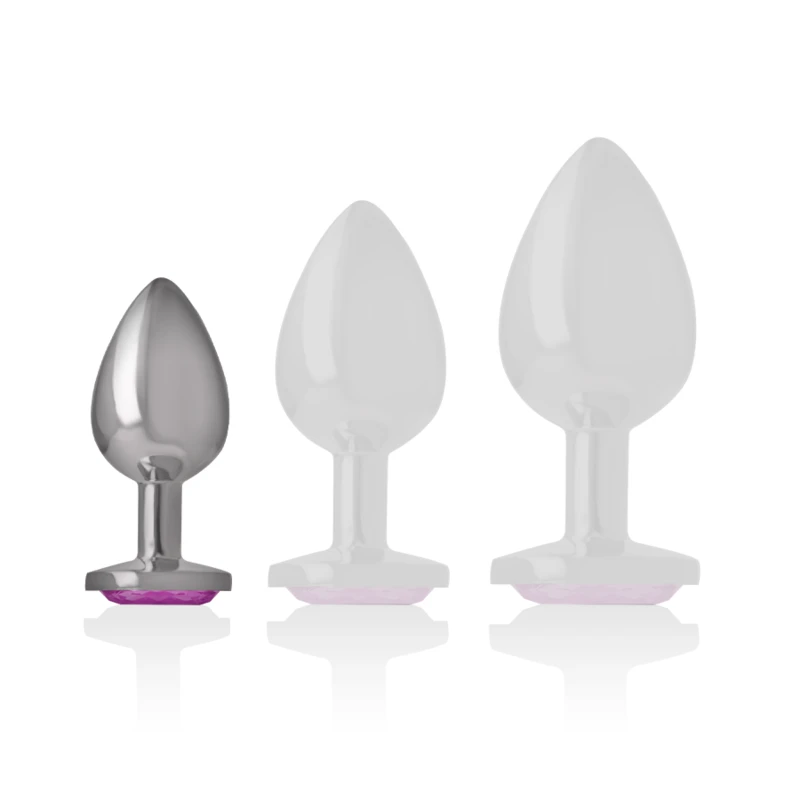 PLUG ANAL METAL ALUMÍNIO COM CRISTAL - Sex Shop Sexy