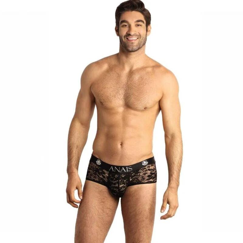 ROMANCE CUECA BOXER COM RENDA E ESTAMPA FLORAL, CORTE ESPORTIVO, 95% POLIÉSTER 5% LYCRA - Sex Shop Sexy