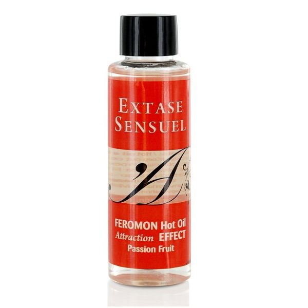 EXTASE SENSUAL - ÓLEO DE MASSAGEM EFEITO CALOR COM FEROMONAS FRUTA DA PAIXÃO 100 ML - Sex Shop Sexy