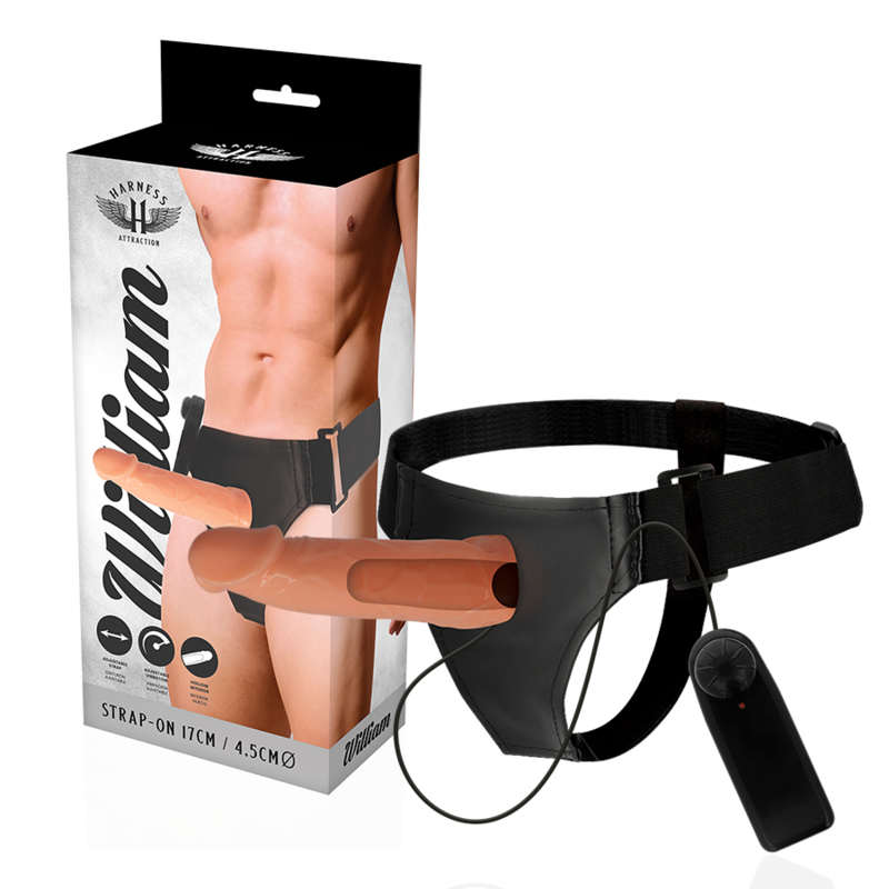HARNESS ATTRACTION - ARNÊS OCO WILLIAN COM VIBRADOR 17 CM -Ø- 4.5 CM