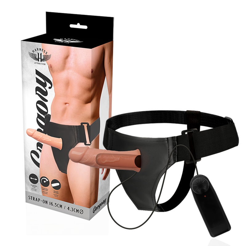 HARNESS ATTRACTION - ARNÊS OCO GREGORY COM VIBRADOR 16.5 CM -Ø- 4.3 CM
