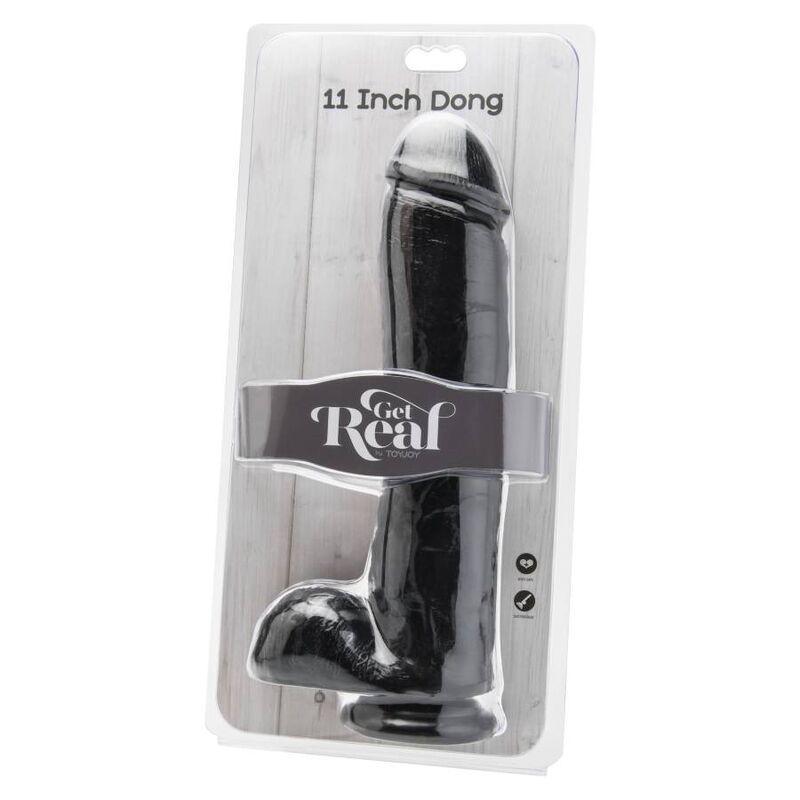 Get Real - Dildo 28 Cm Com Bolas Pretas