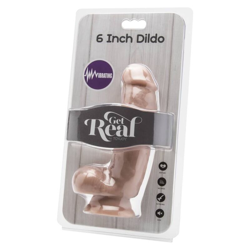 GET REAL - DILDO 12 CM COM TESTÍCULOS VIBRADOR NATURAL