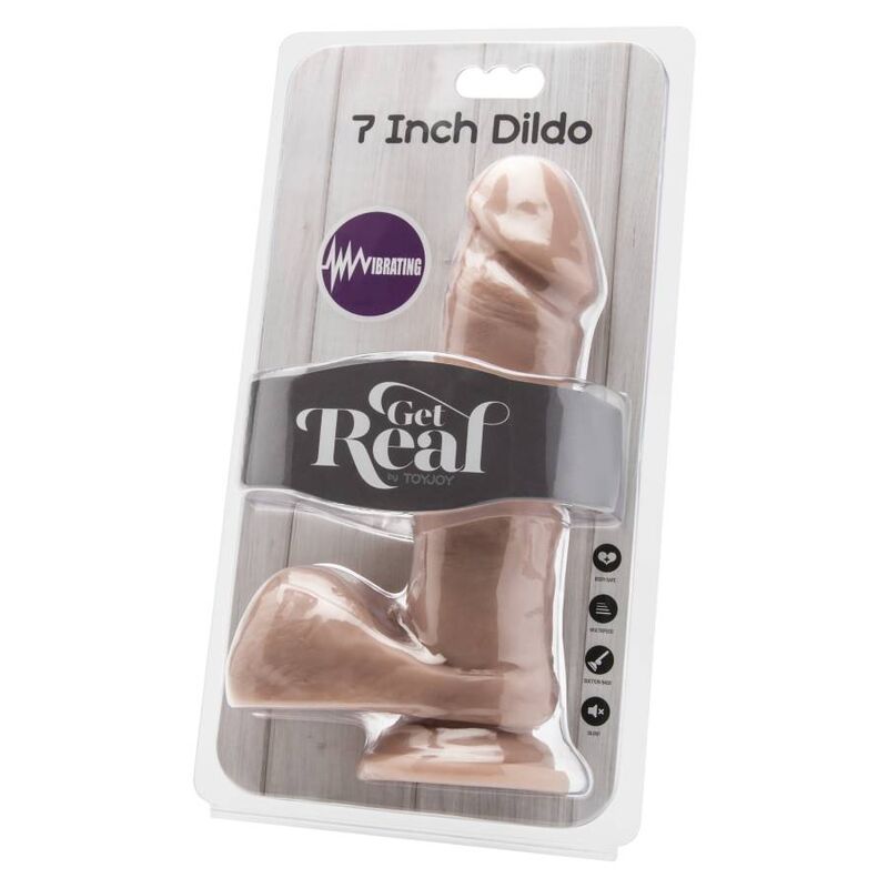 GET REAL - DILDO 18 CM COM TESTÍCULOS VIBRADOR NATURAL