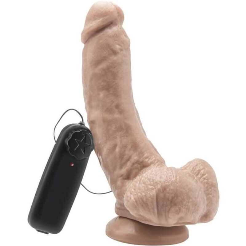 GET REAL - DILDO 20,5 CM COM TESTÍCULOS VIBRADOR NATURAL