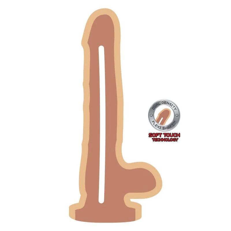 DILDO DE DENSIDADE DUPLA 18 CM COM TESTÍCULOS NATURAIS - Sex Shop Sexy