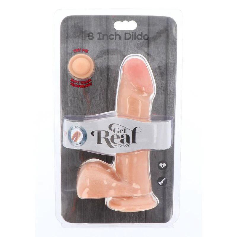 DILDO DE DENSIDADE DUPLA 18 CM COM TESTÍCULOS NATURAIS - Sex Shop Sexy