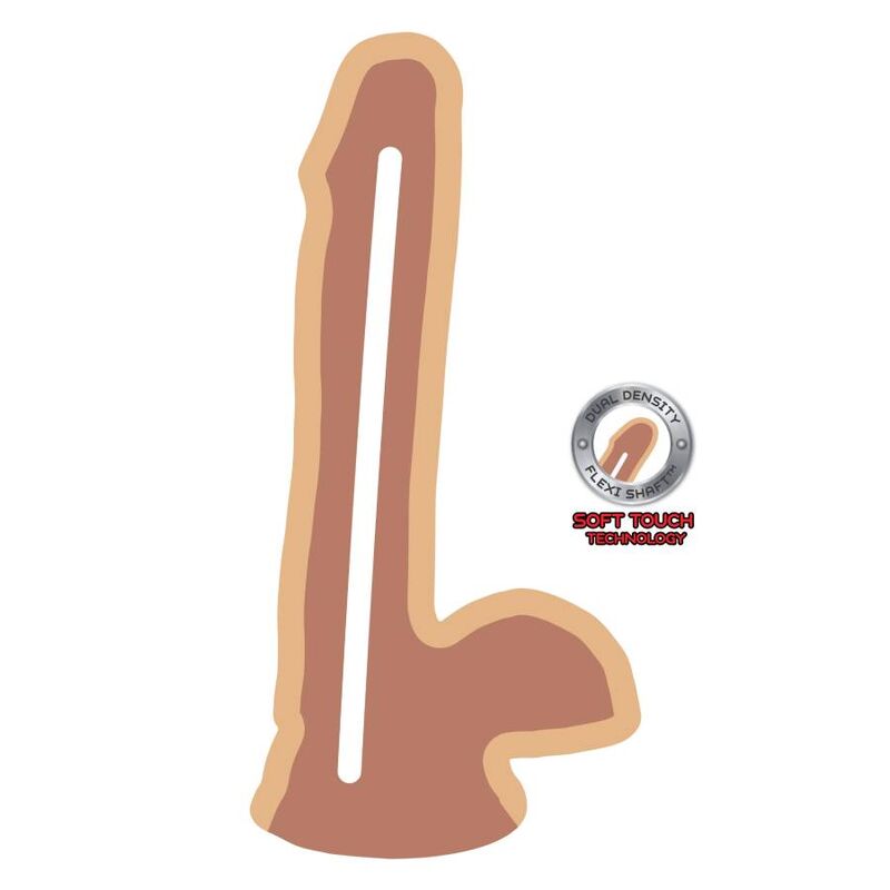 GET REAL - DUAL DENSITY DILDO 17 CM COM TESTÍCULOS NATURAL