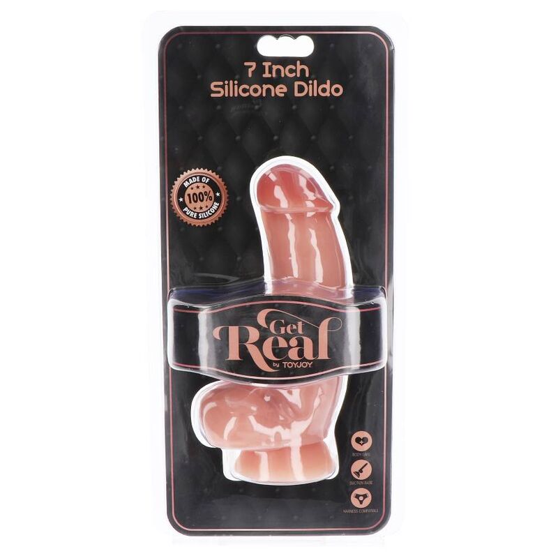 Get Real - Dildo De Silicone 18 Cm W Bolas Pele