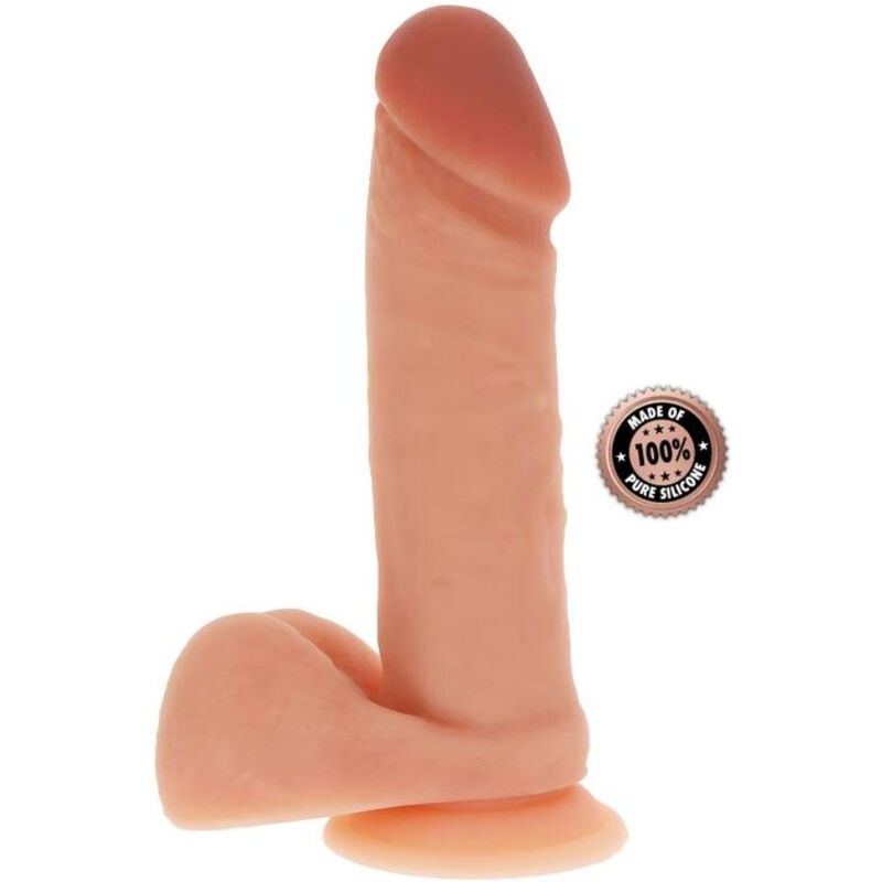 GET REAL - DILDO SILICONE 20,5 CM COM TESTÍCULOS NATURAL