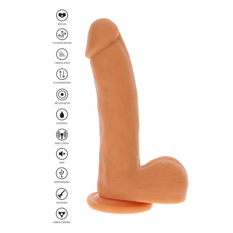 GET REAL - DILDO COM MOVIMENTO DE EMPURRÃO MAGNÉTICO PULSANTE NATURAL