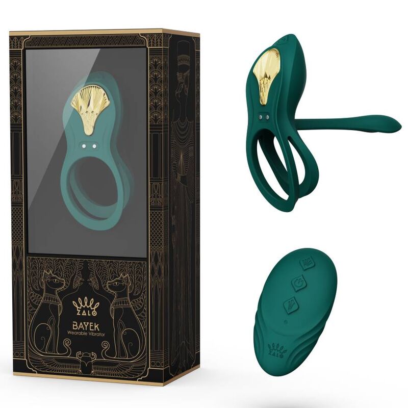 ZALO - BAYEK ANEL VIBRADOR COM CONTROLO REMOTO PARA CASAIS VERDE