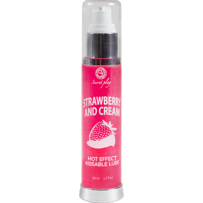 SECRETPLAY - LUBRIFICANTE 2 EM 1 EFEITO CALOR MORANGO & NATAS 50 ML - Sex Shop Sexy