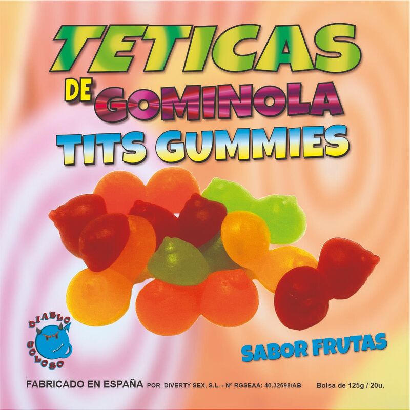Diablo Goloso - Tetinas De Goma Brilhantes Sortidas